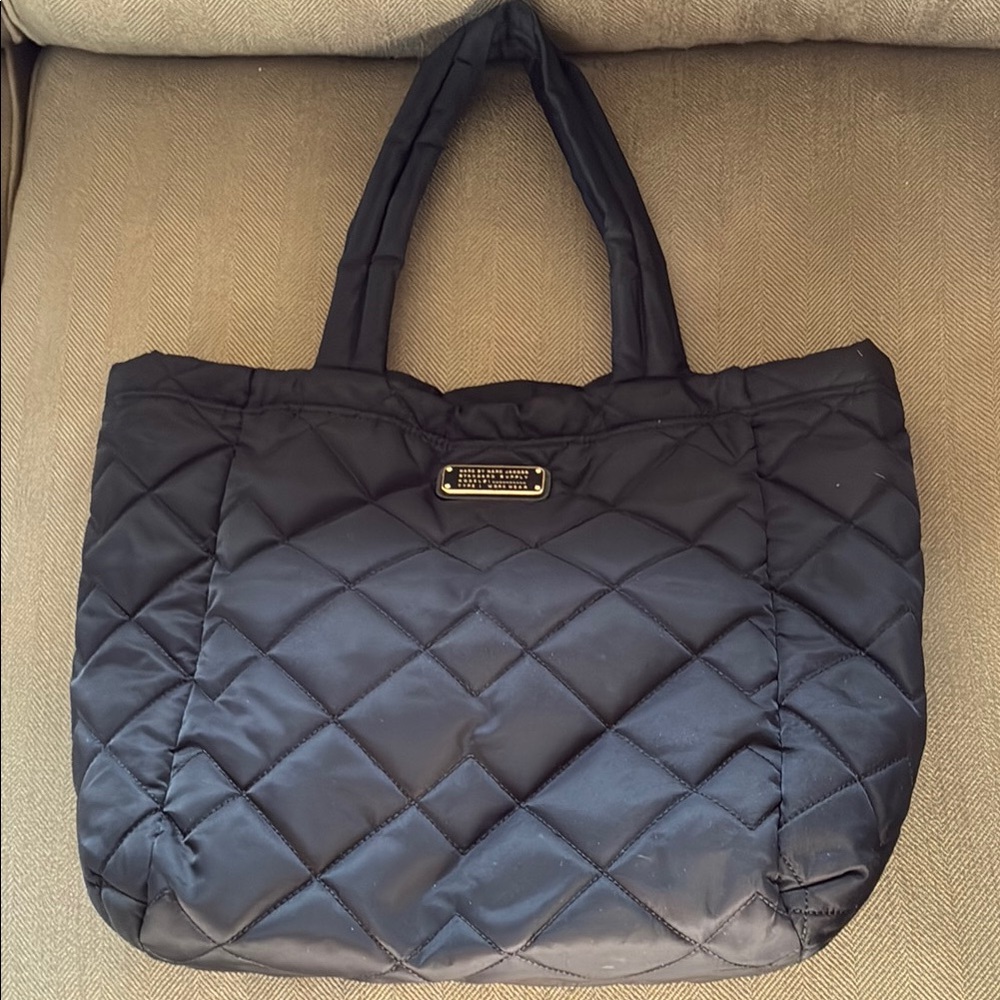 Black Quilted Tote Bag